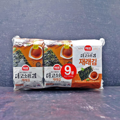 (Sajo) Haepyo Perilla Oil-Roasted Original Seasoned Laver 9 Packs 5g X9